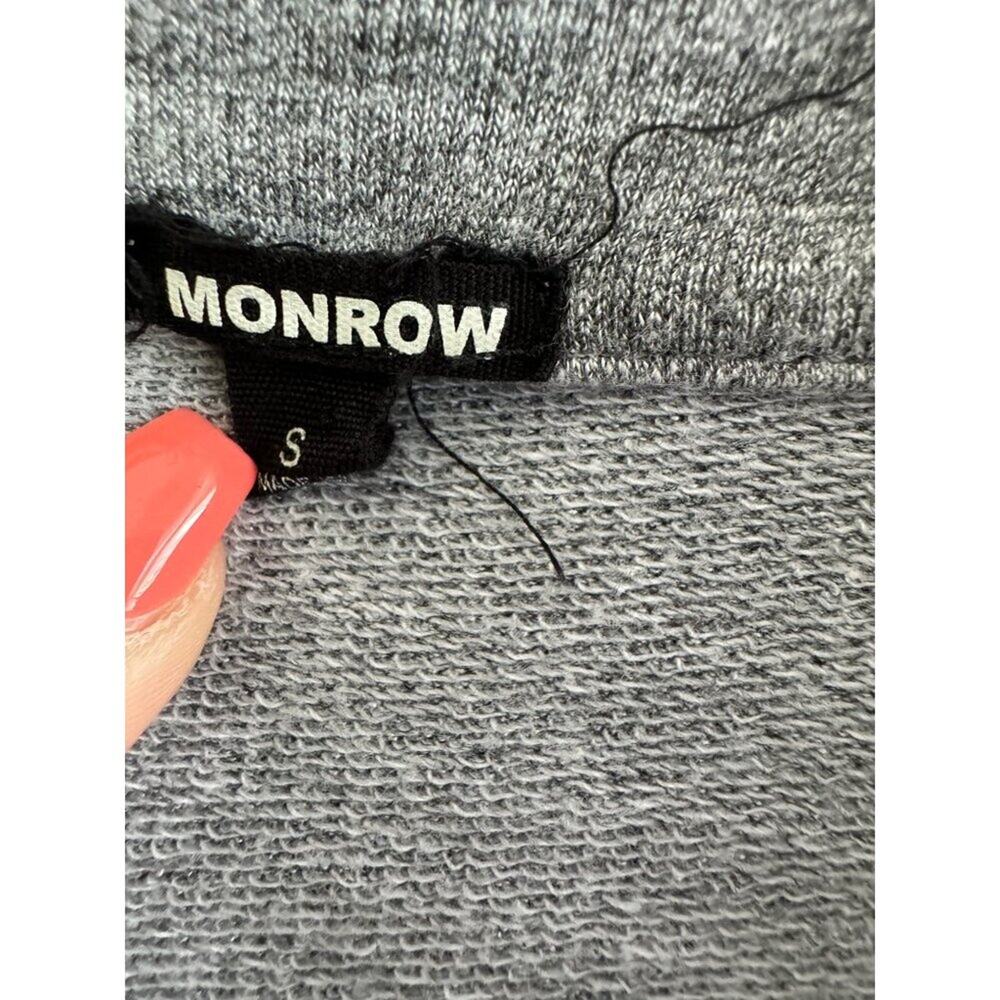 MONROW Mélange Ruched French Terry Mini Dress Gray Bodycon Stretch Small - Picture 5 of 7